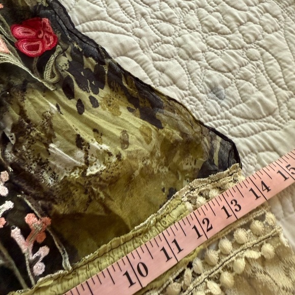 Upcycled Scarf Women's Mossy Green and Black - Picture 6 of 8